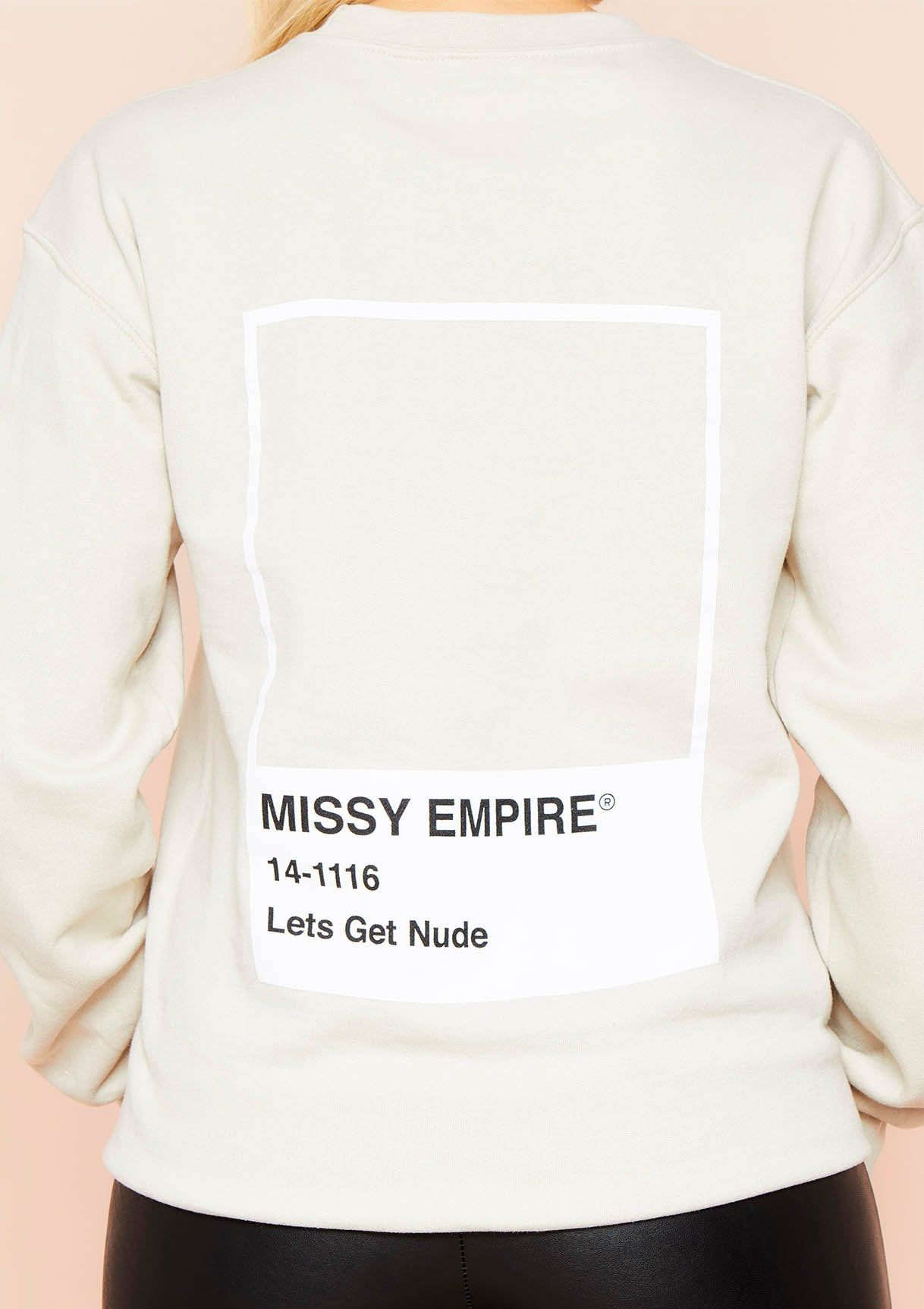 Sophie Beige Missy Empire Graphic Oversized Sweatshirt sold by Missy Empire