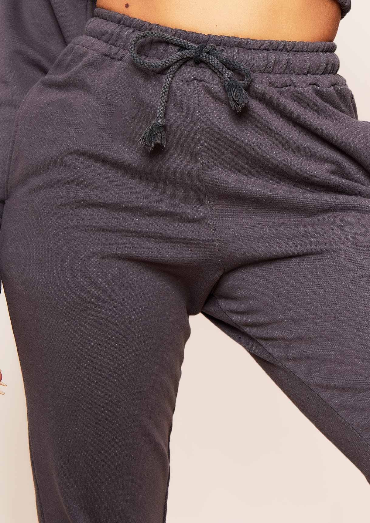 Angela Charcoal Elasticated Hem Drawstring Joggers sold by Missy Empire product image thumbnail 3