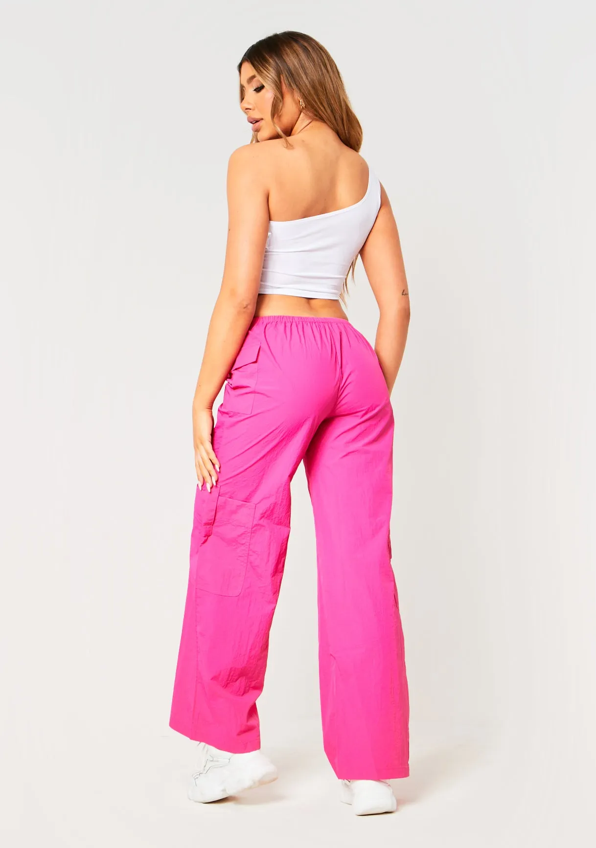 Cindy Pink Wide Leg Cargo Trousers sold by Missy Empire product image thumbnail 4