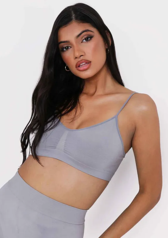 Ciara Grey Seamless Shapewear Strappy Bralet made by Missy Empire