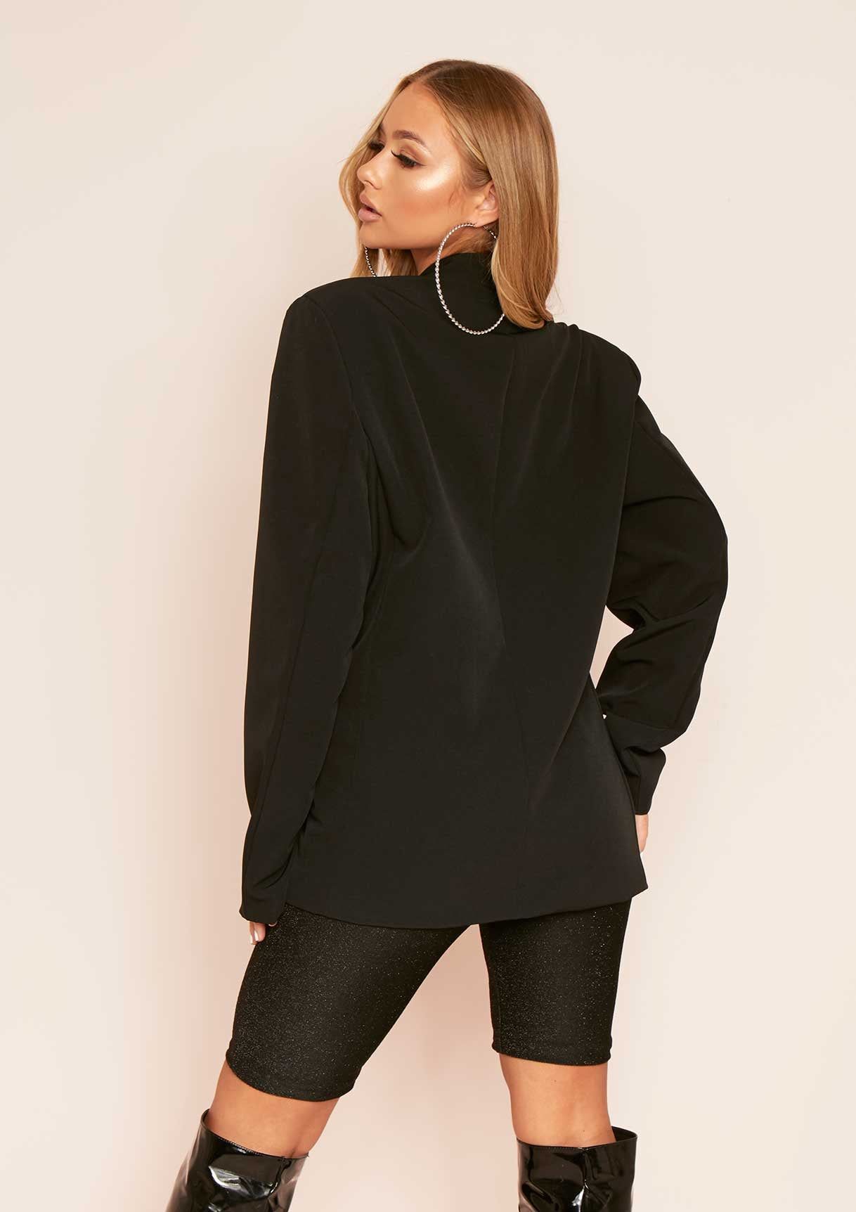 Aneeta Black Oversized Contrast Blazer sold by Missy Empire product image thumbnail 4