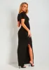 Kaya Black Slinky Keyhole Cut Out Maxi Dress sold by Missy Empire