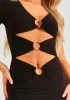 Kaya Black Slinky Keyhole Cut Out Maxi Dress sold by Missy Empire