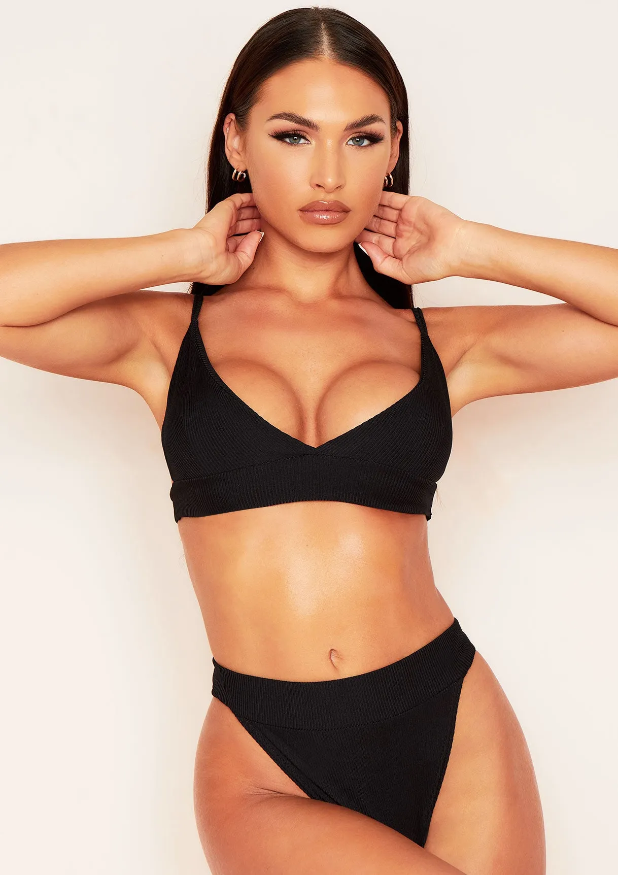 Nyla Black Triangle Bralet sold by Missy Empire