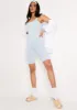 Elora Blue Backless Unitard sold by Missy Empire