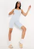 Elora Blue Backless Unitard sold by Missy Empire