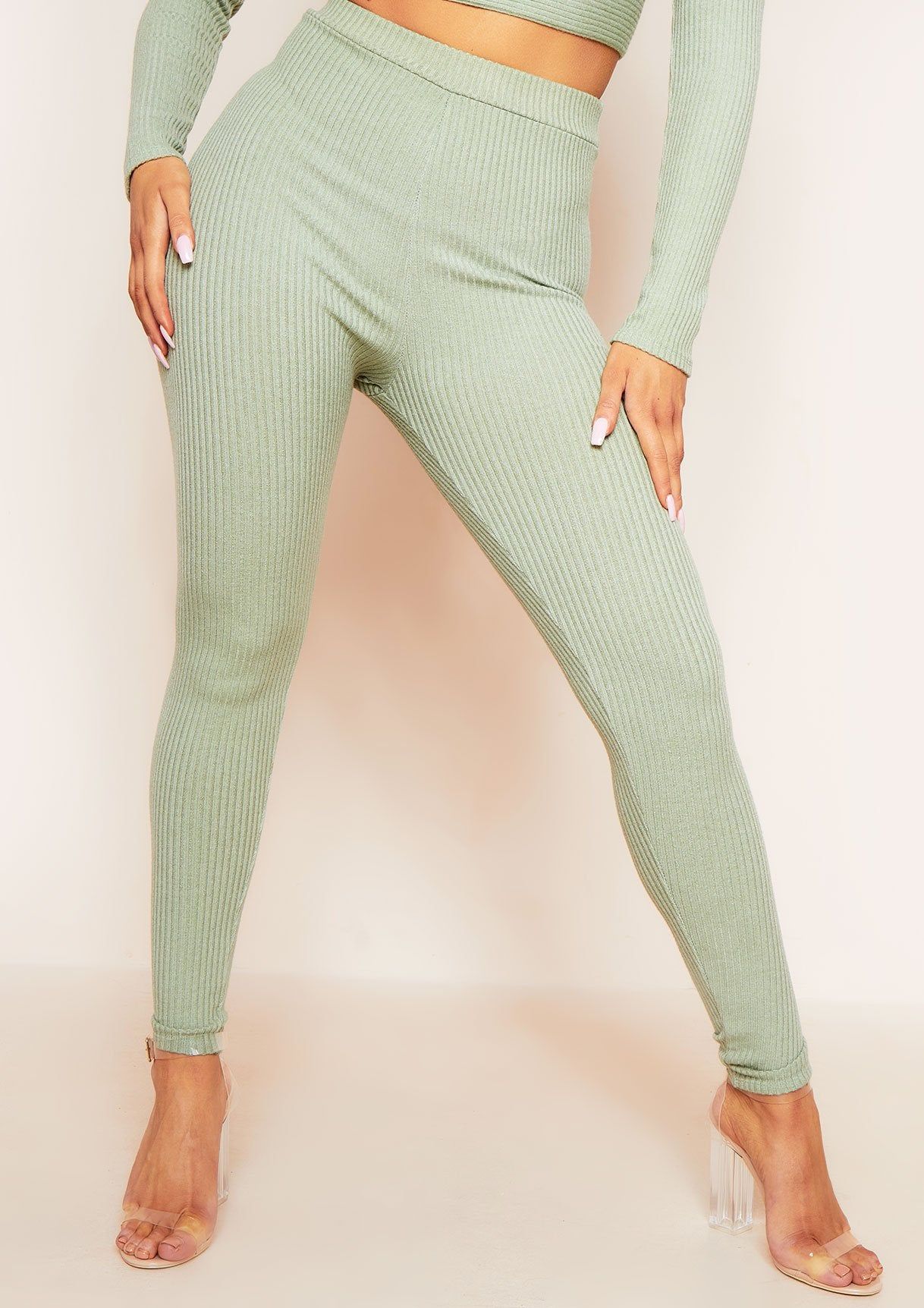 Sarah Sage Brushed Ribbed Legging sold by Missy Empire product image thumbnail 2