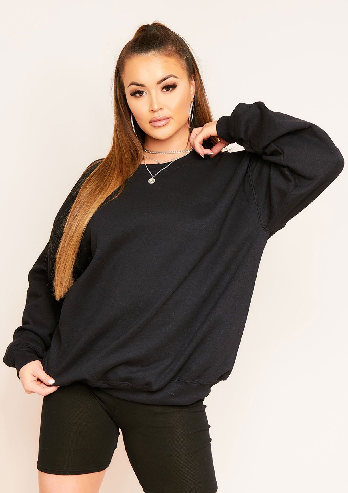 Nabila Black Tomorrow Graphic Oversized Sweatshirt sold by Missy Empire product image thumbnail 2