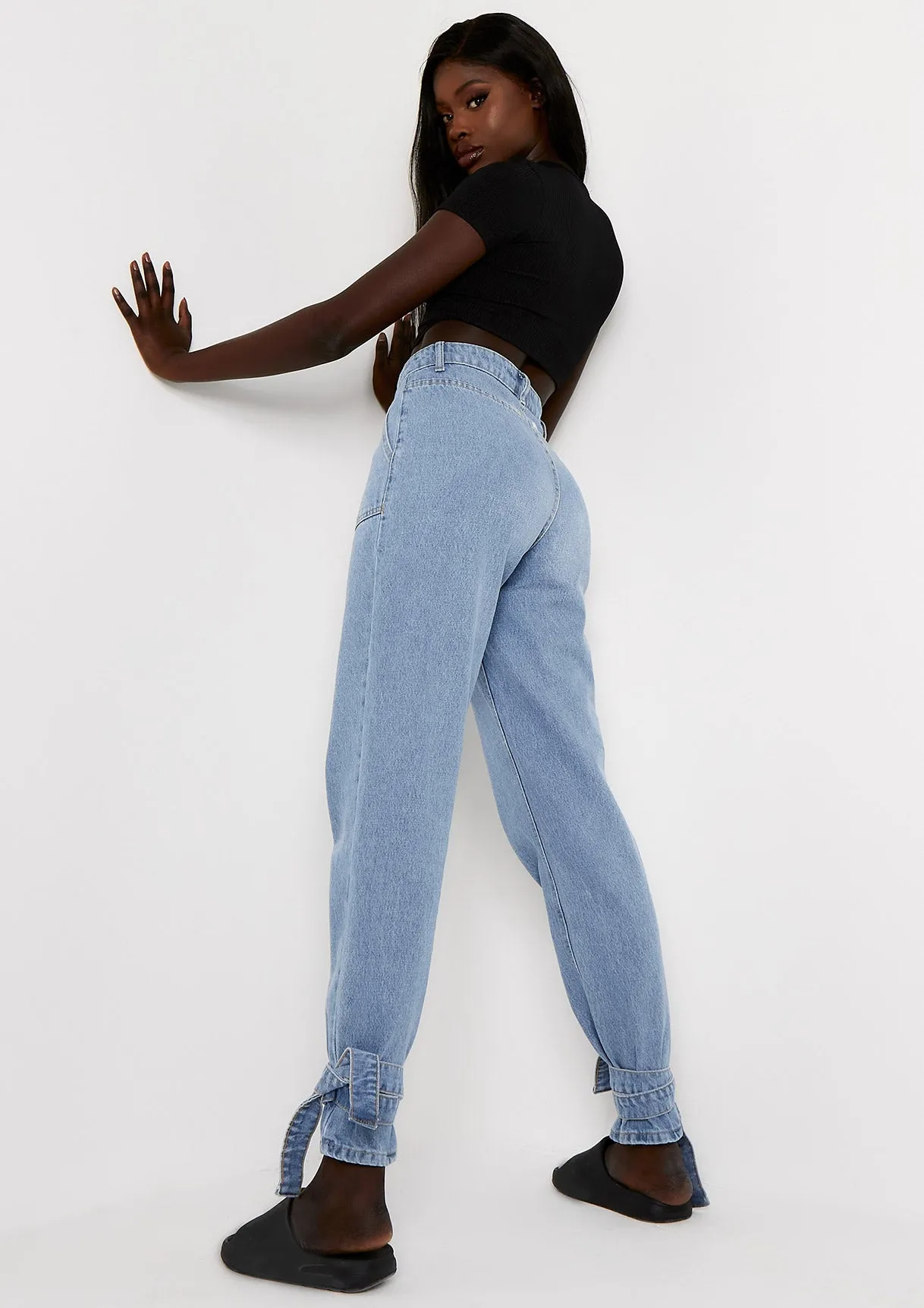 Nina Black Ribbed Short Sleeve Cropped Tee sold by Missy Empire product image thumbnail 4