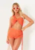 Misty Coral Asymmetric One Shoulder Textured Bralette sold by Missy Empire