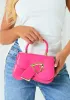 Mila Hot Pink Asymmetrical Top Handle Bag sold by Missy Empire