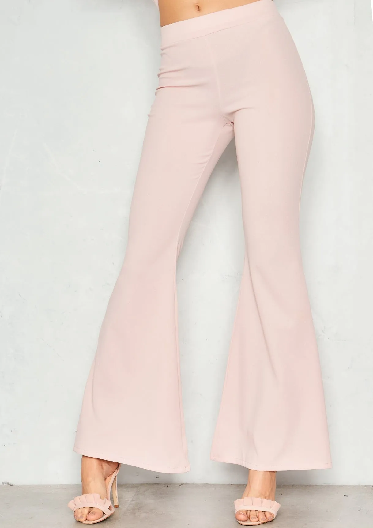 Ellie Pink High Waist Flare Trousers sold by Missy Empire product image thumbnail 3