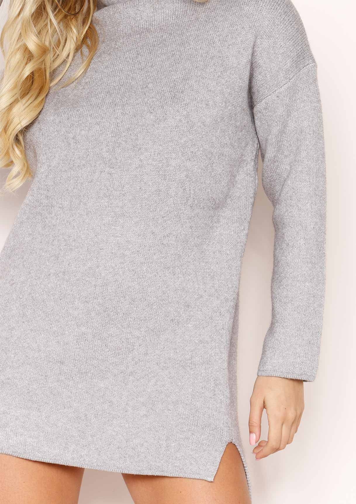 Talia Grey Knit High Neck Jumper sold by Missy Empire product image thumbnail 3