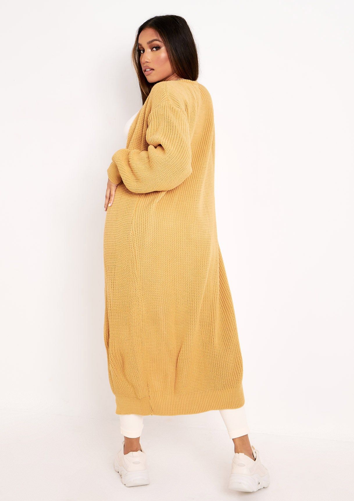 Addie Camel Longline Knit Cardigan sold by Missy Empire product image thumbnail 5