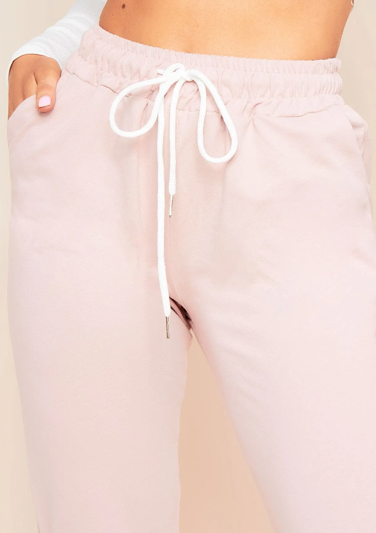 Marie Pink Drawstring Casual Joggers sold by Missy Empire product image thumbnail 3
