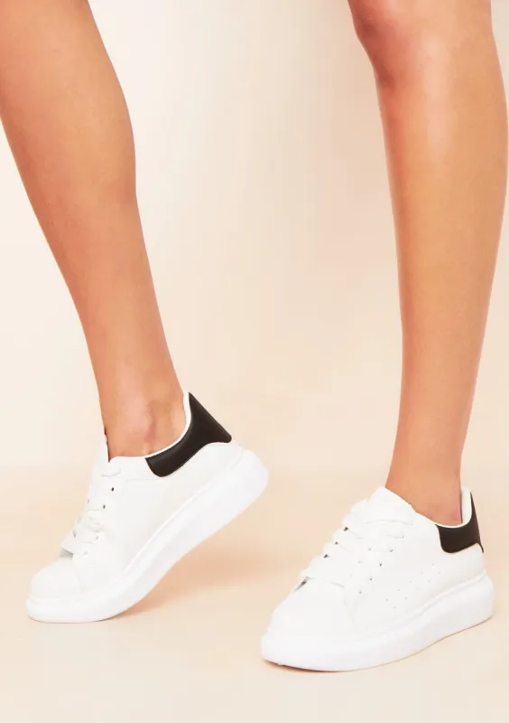 Louisa White & Black Platform Trainers sold by Missy Empire
