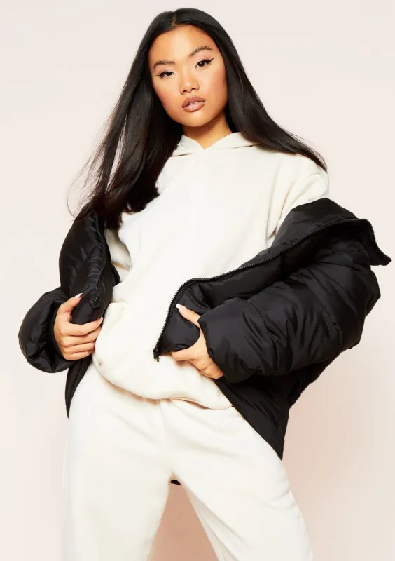 Lexi Black Oversized Puffer Coat sold by Missy Empire