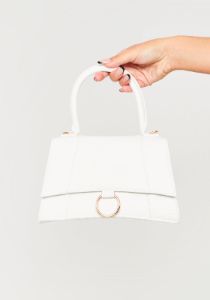 Nina White Croc Grab Bag sold by Missy Empire