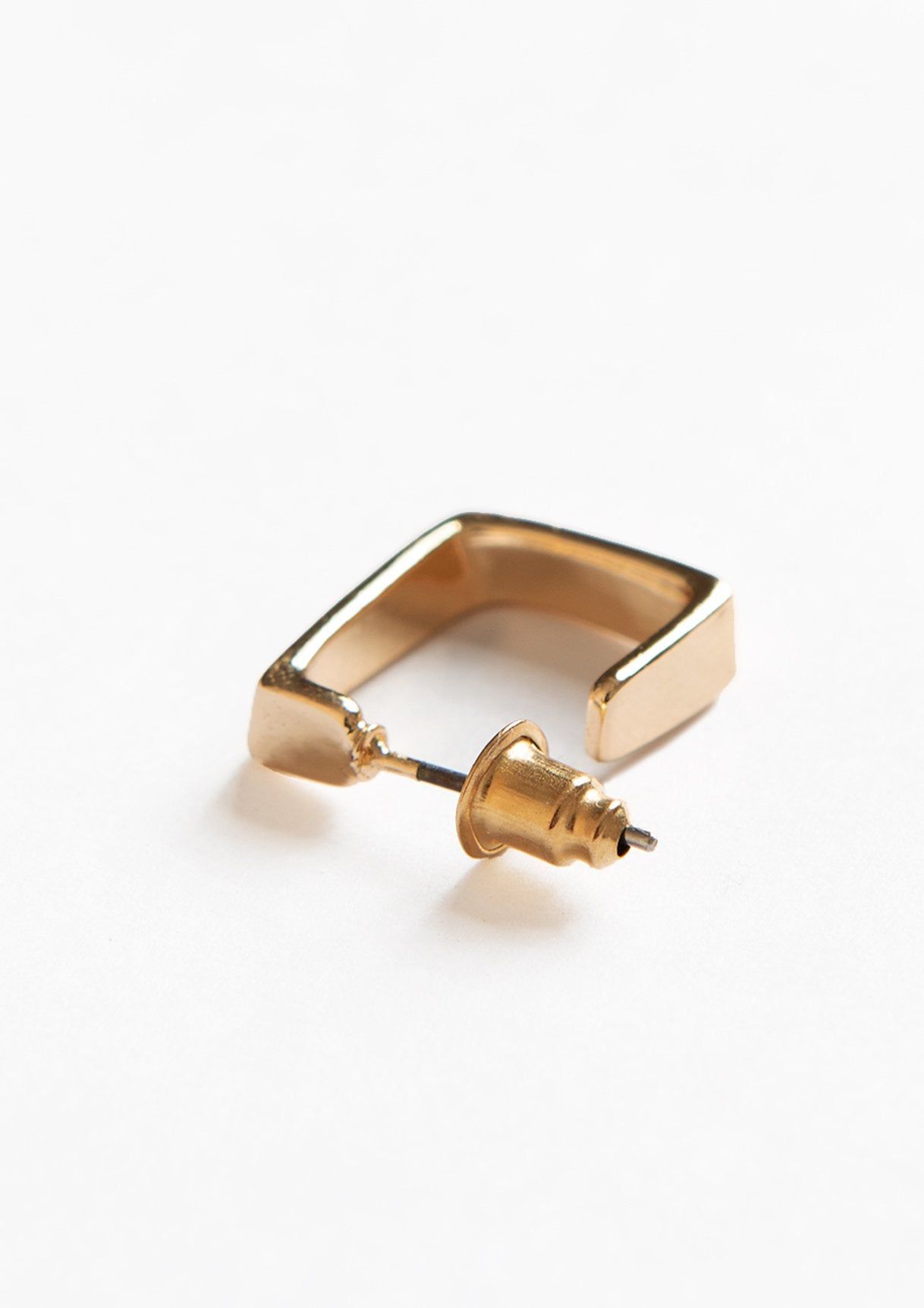 Elise Gold Small Square Hoop Earrings sold by Missy Empire product image thumbnail 4