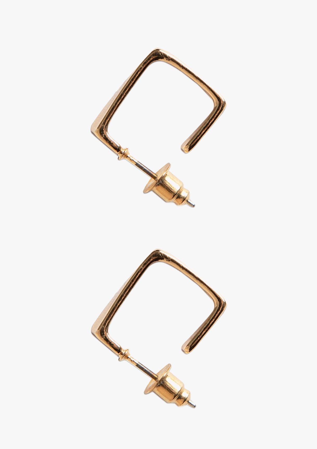 Elise Gold Small Square Hoop Earrings sold by Missy Empire product image thumbnail 5