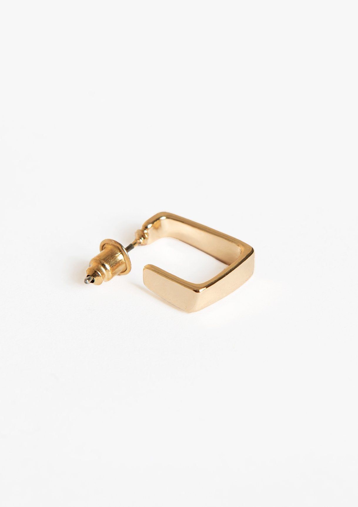 Elise Gold Small Square Hoop Earrings sold by Missy Empire product image thumbnail 3