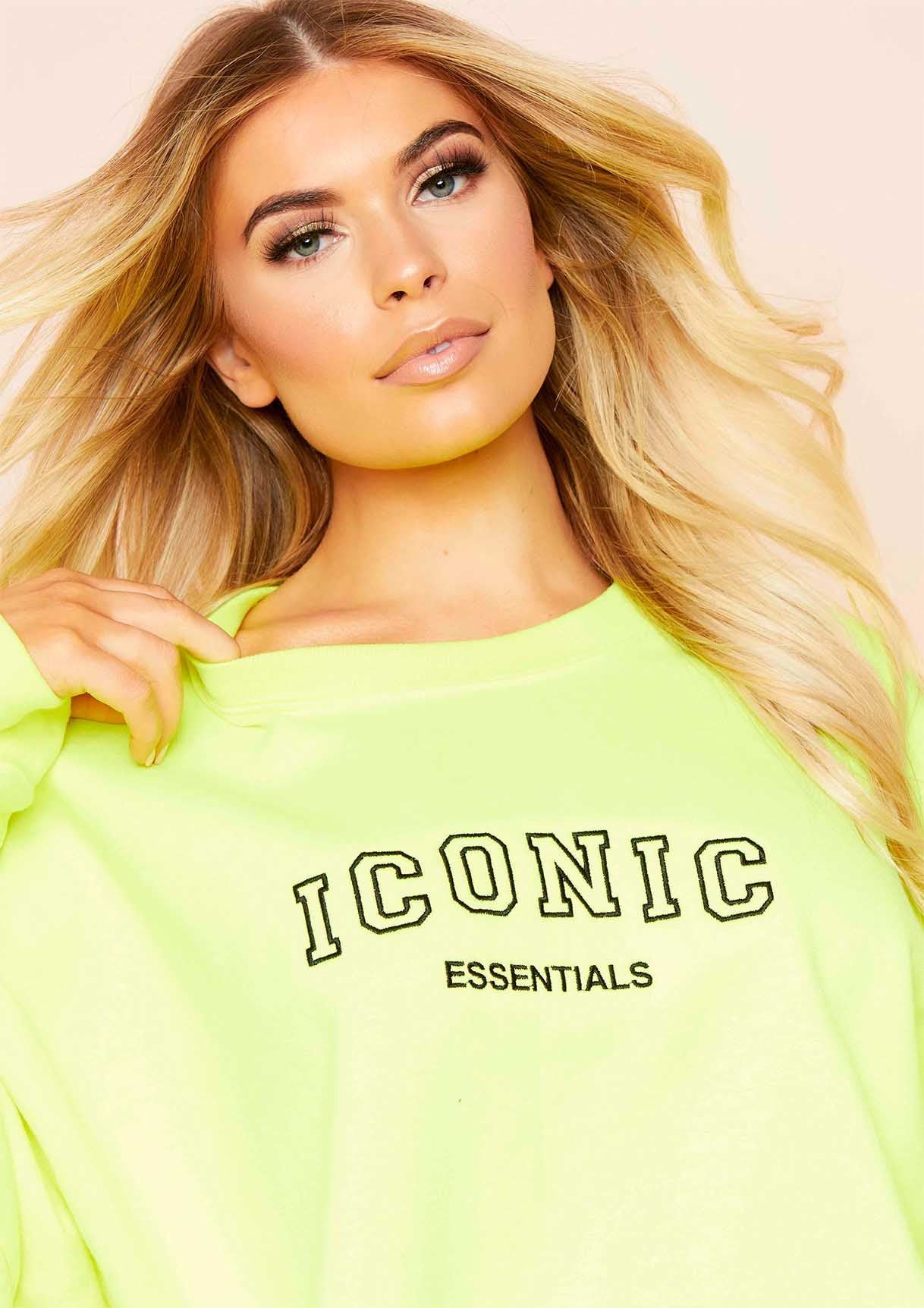 Whitney Neon Yellow Iconic Slogan Oversized Sweatshirt sold by Missy Empire product image thumbnail 2