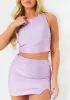 Shannon Lilac Hot Fix Disco Racer Top sold by Missy Empire