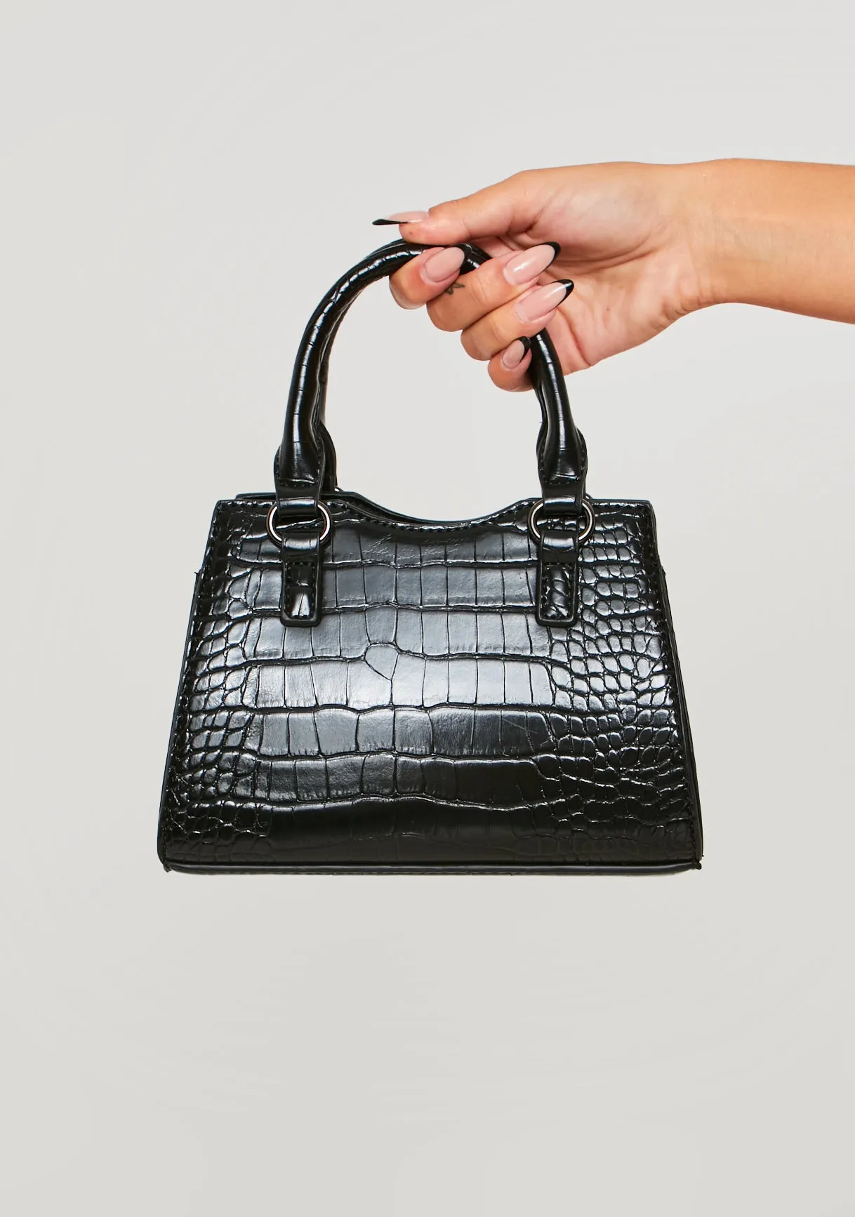 Karli Black Croc Mini Grab Bag sold by Missy Empire product image thumbnail 2
