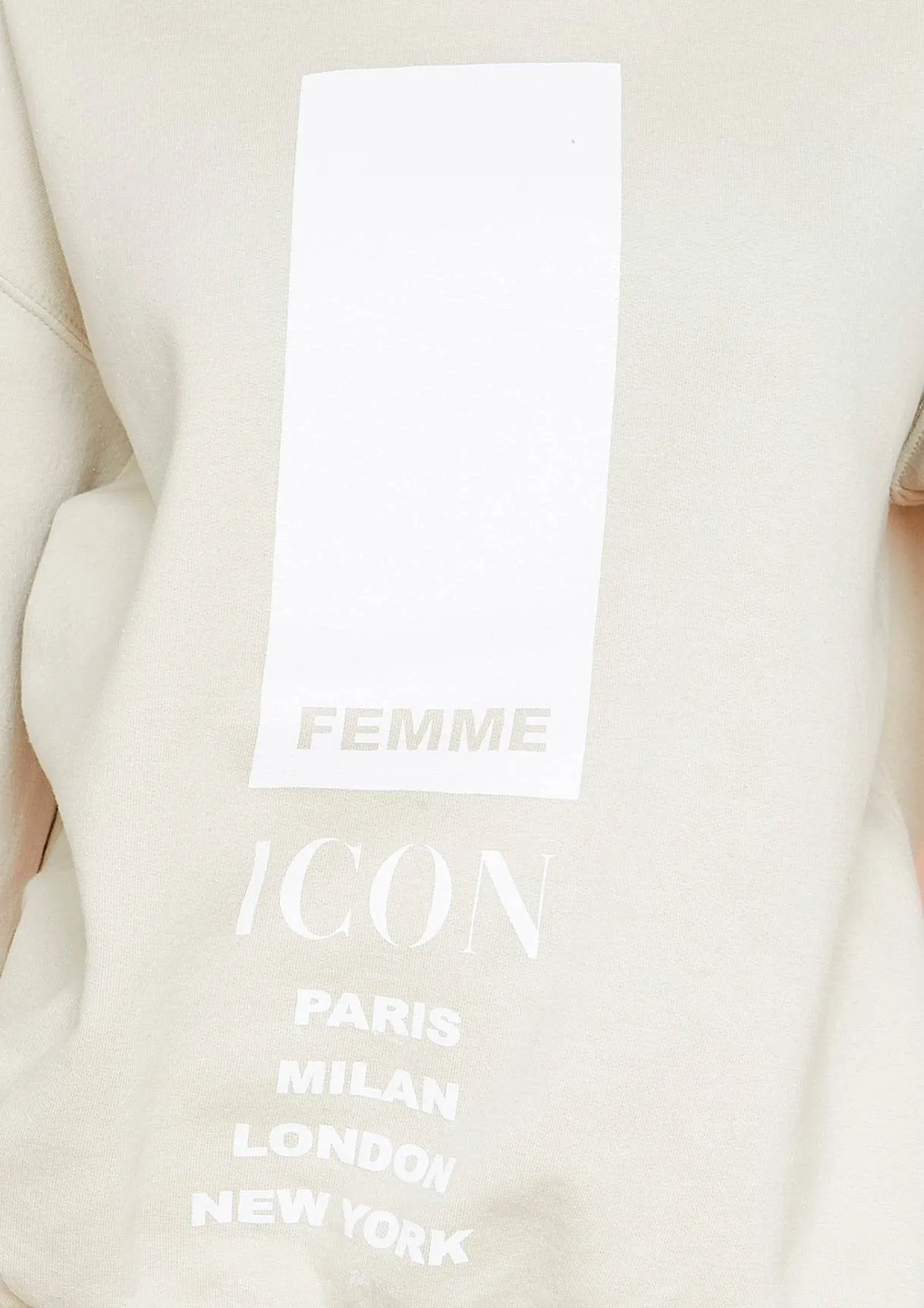 Austyn Sand Slogan Femme Icon Oversized Sweatshirt sold by Missy Empire product image thumbnail 3