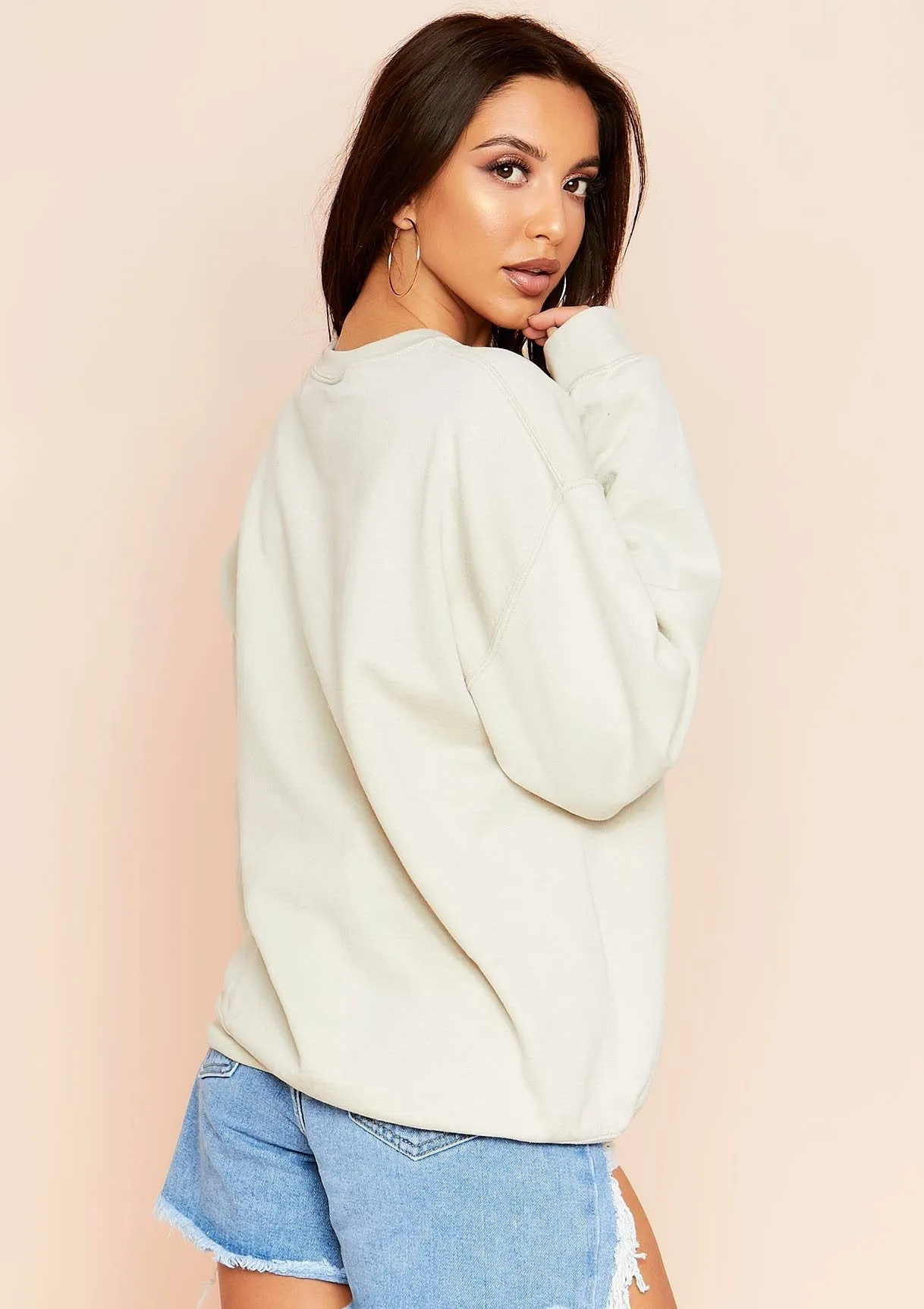 Austyn Sand Slogan Femme Icon Oversized Sweatshirt sold by Missy Empire product image thumbnail 4