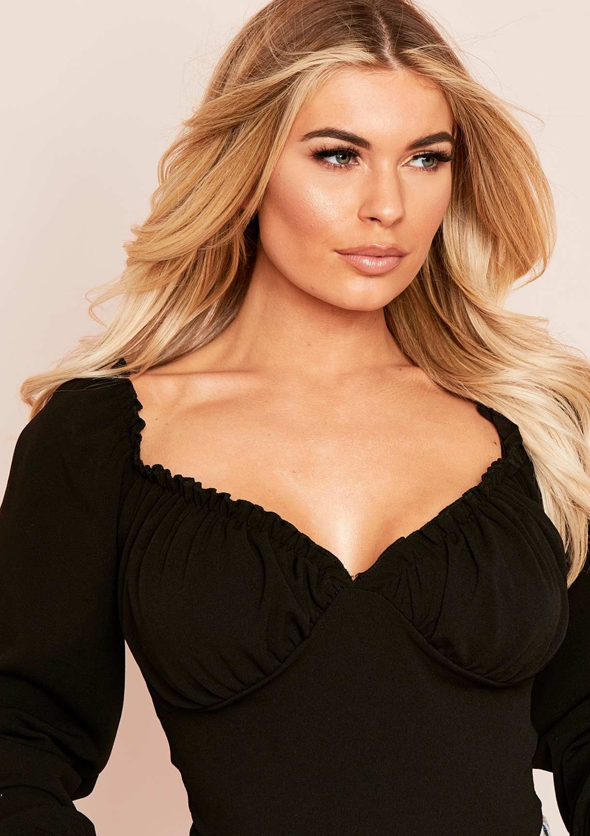 Grace Black Off The Shoulder Bodysuit sold by Missy Empire product image thumbnail 2