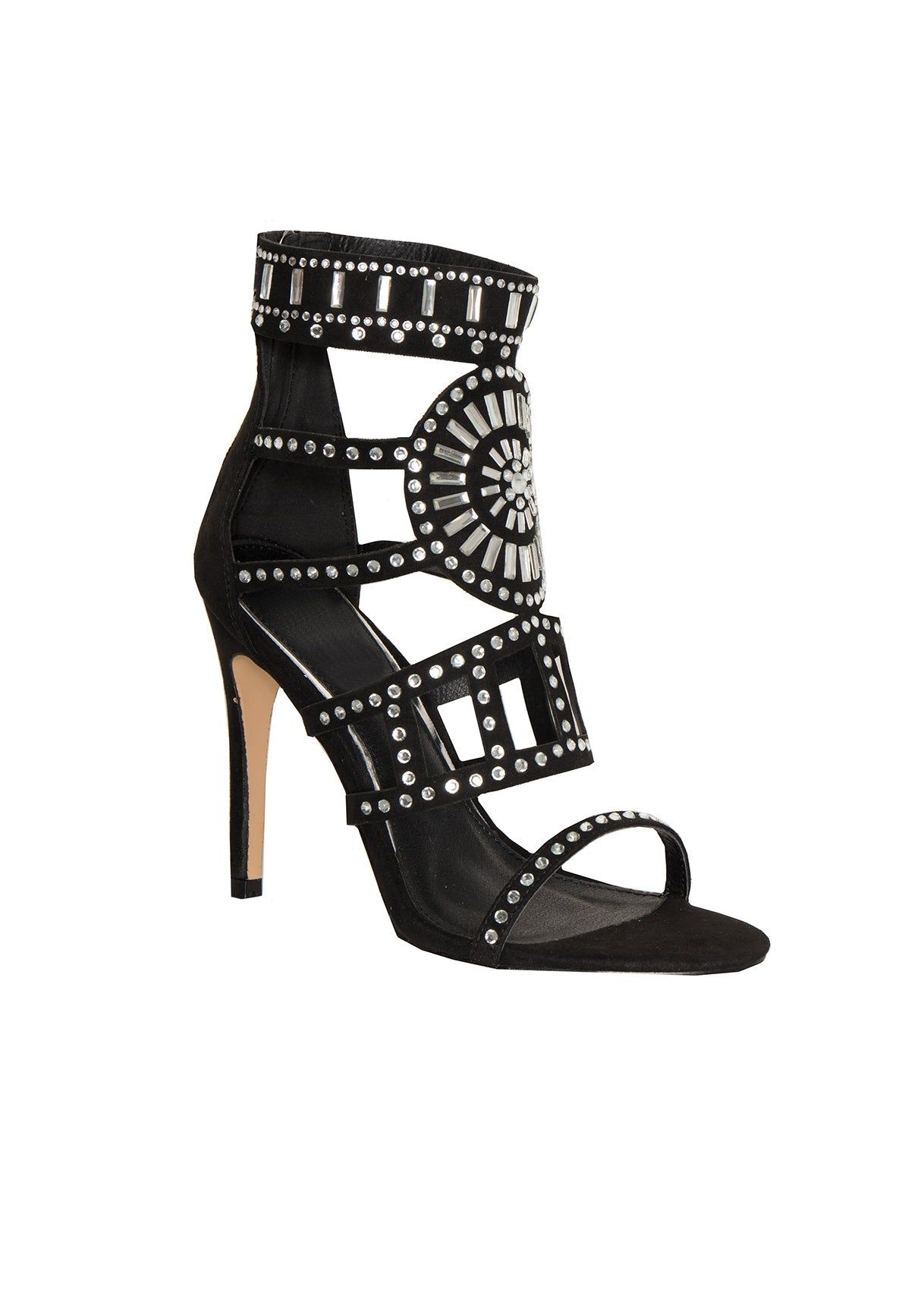 Helen Black Diamante Embellished Cut Out High Heels sold by Missy Empire product image thumbnail 4