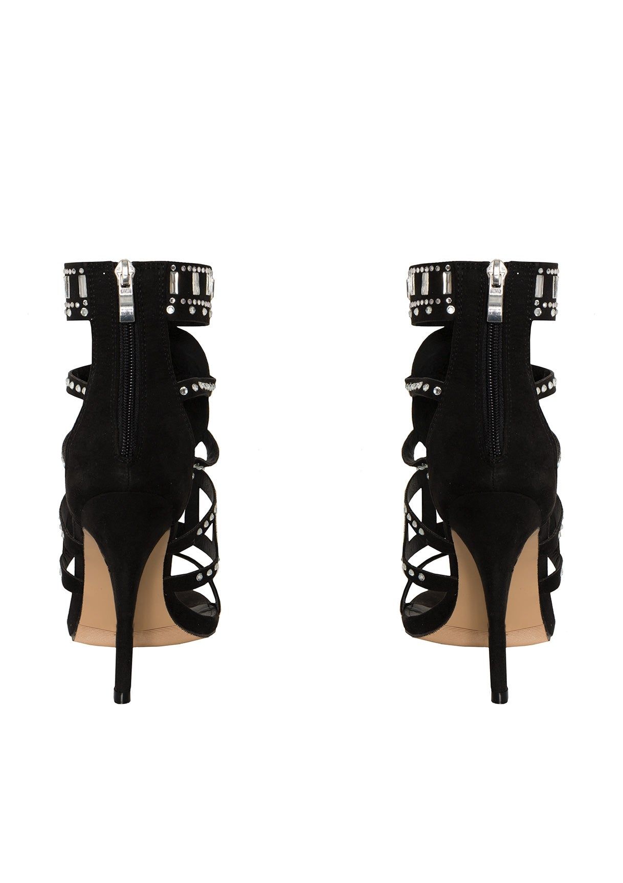 Helen Black Diamante Embellished Cut Out High Heels sold by Missy Empire product image thumbnail 3