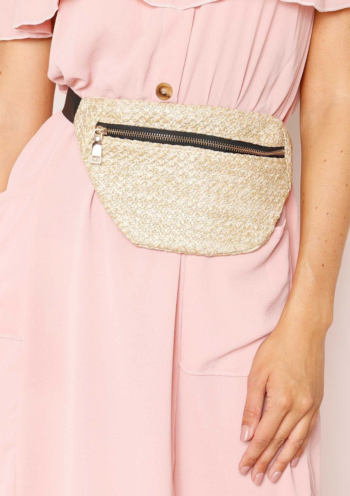 Belinda Straw Bum Bag sold by Missy Empire