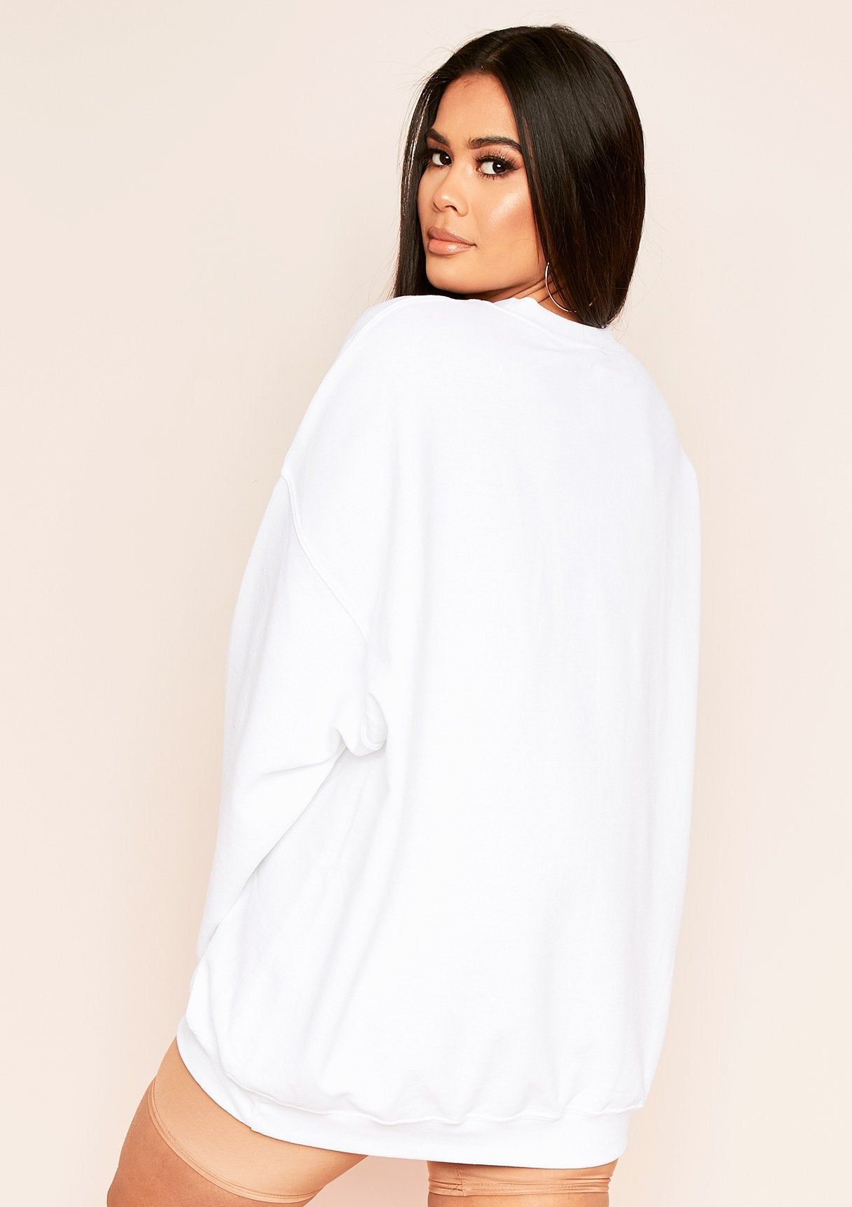 Lena White Oversized Sweatshirt sold by Missy Empire product image thumbnail 2