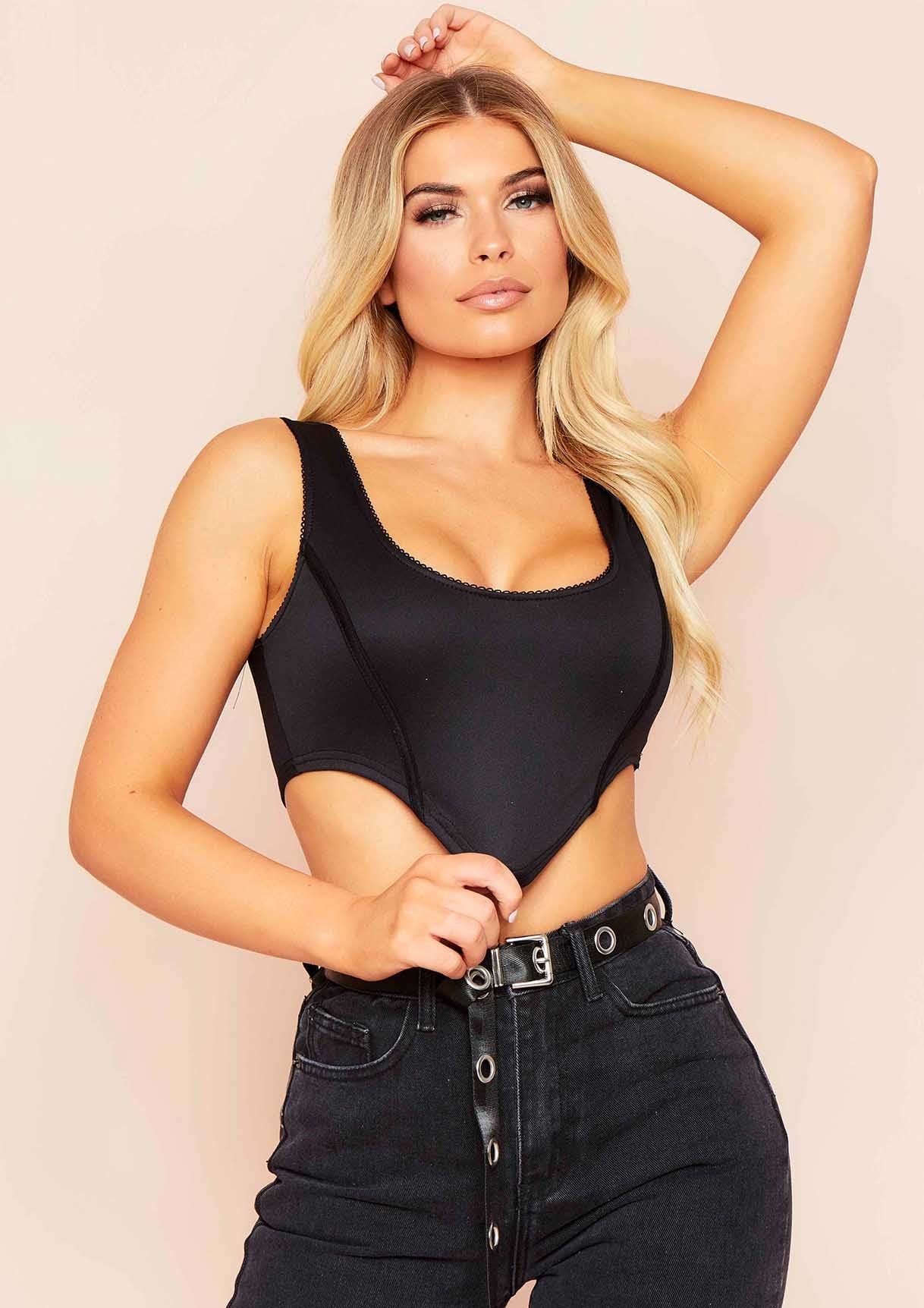 Fenna Black Corset Top sold by Missy Empire
