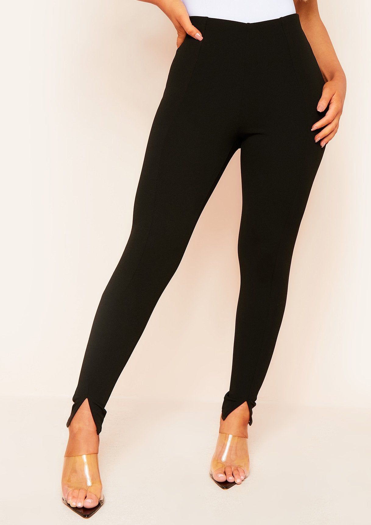 Mia Black Split Hem Trousers sold by Missy Empire product image thumbnail 4