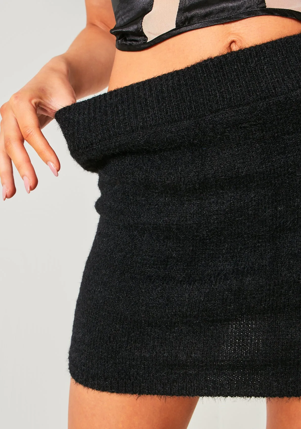 Aviana Black Fluffy Micro Mini Skirt sold by Missy Empire product image thumbnail 2