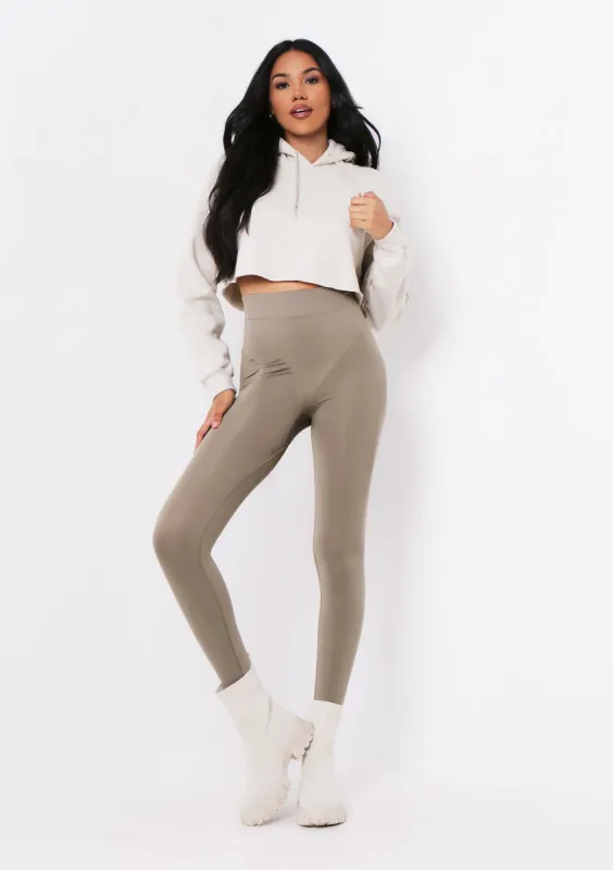 Meghan Olive High Waisted Body Sculpting Seamless Leggings sold by Missy Empire