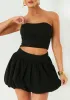 Julianna Black Bengaline Bandeau Top sold by Missy Empire