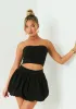 Julianna Black Bengaline Bandeau Top sold by Missy Empire