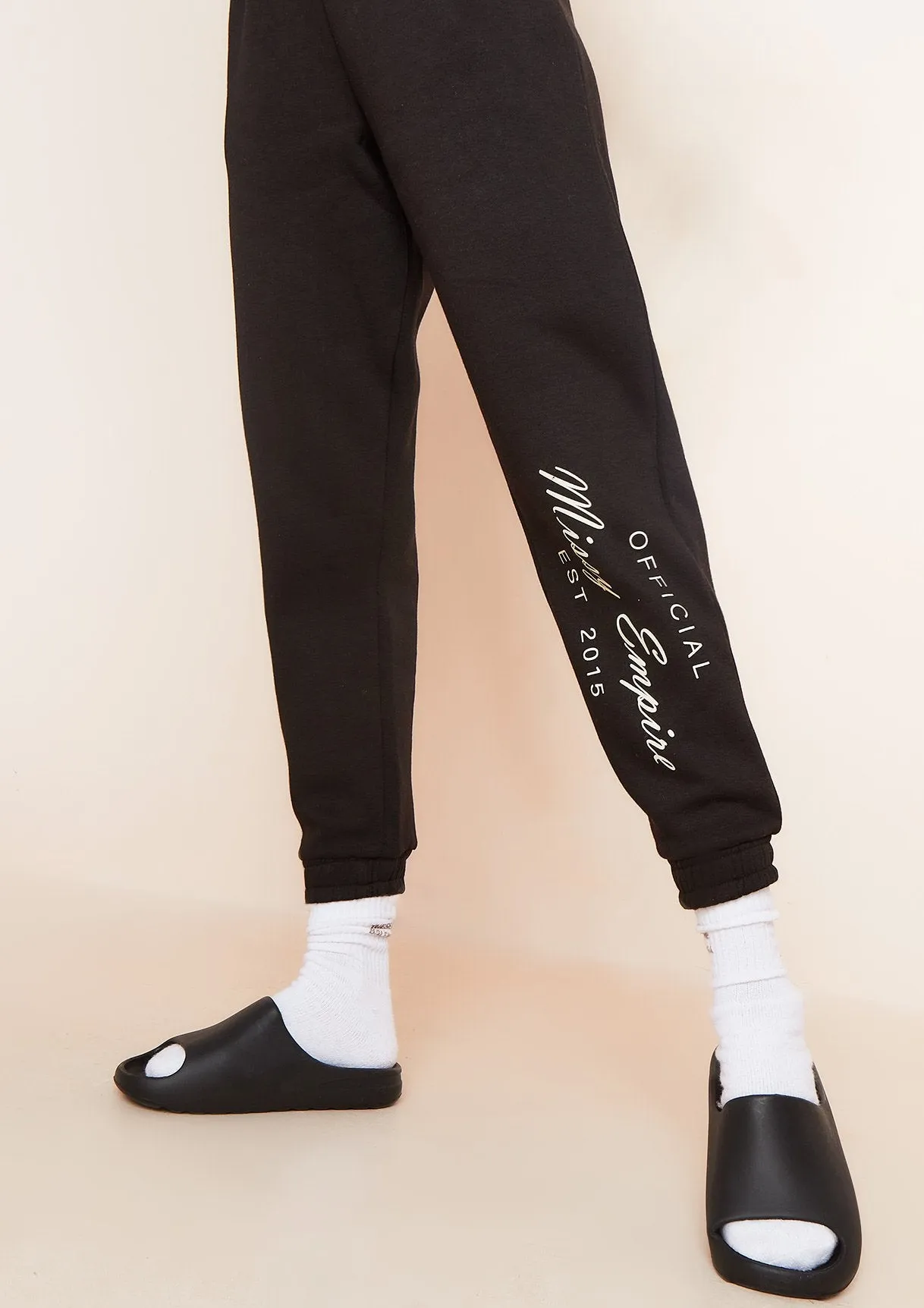 Elli Black Missy Empire Slogan Joggers sold by Missy Empire