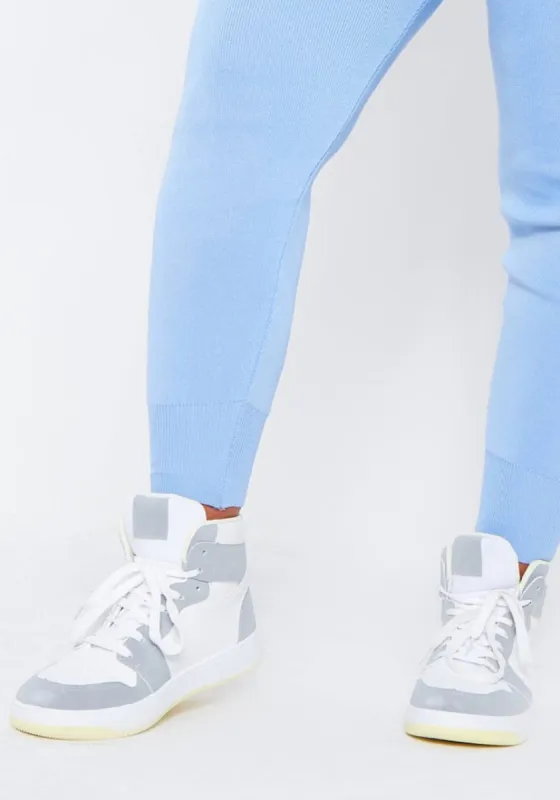 Cassia White and Grey High Top Trainers made by Missy Empire