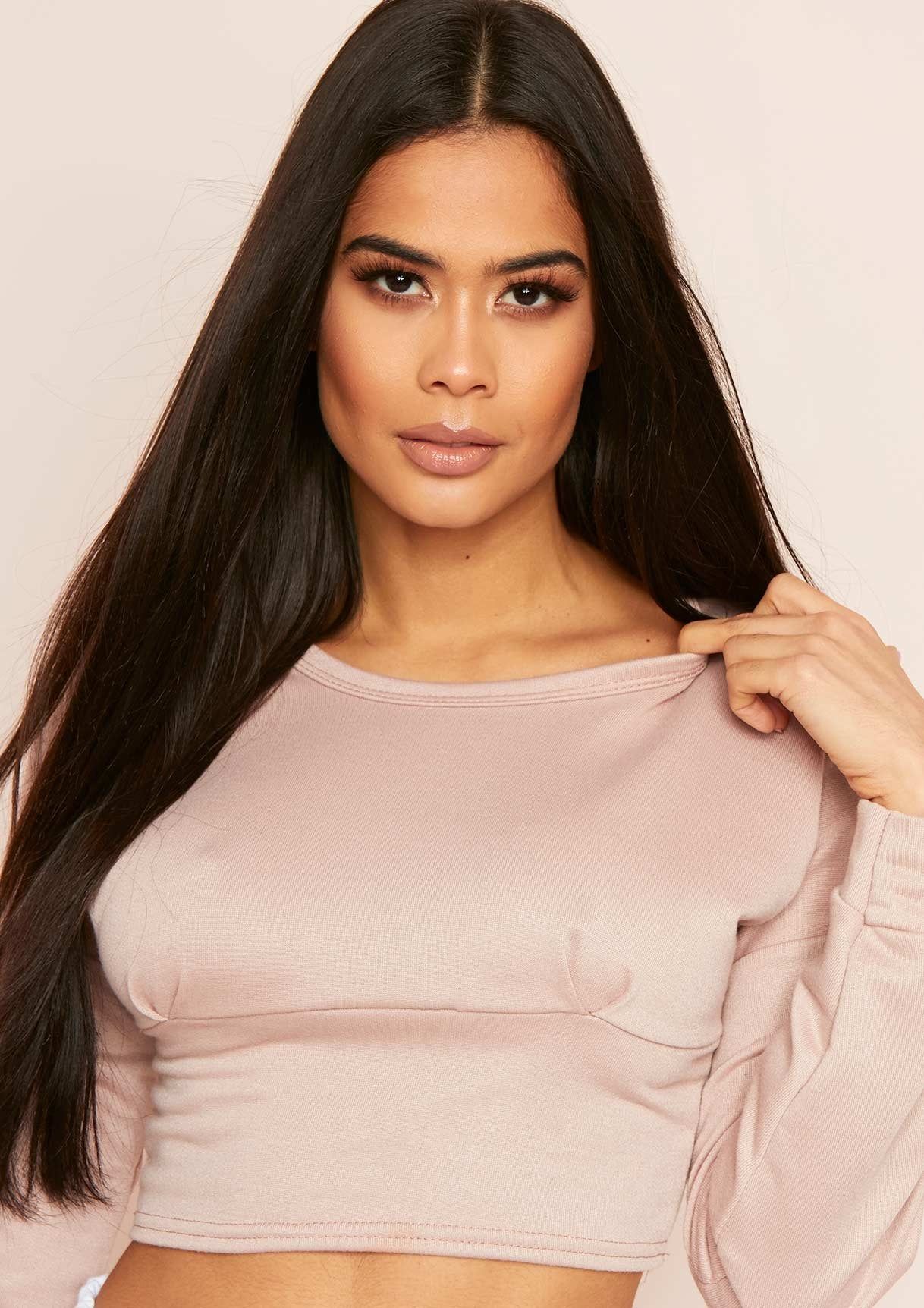 Jacine Blush Fitted Waist Cropped Sweater sold by Missy Empire product image thumbnail 3