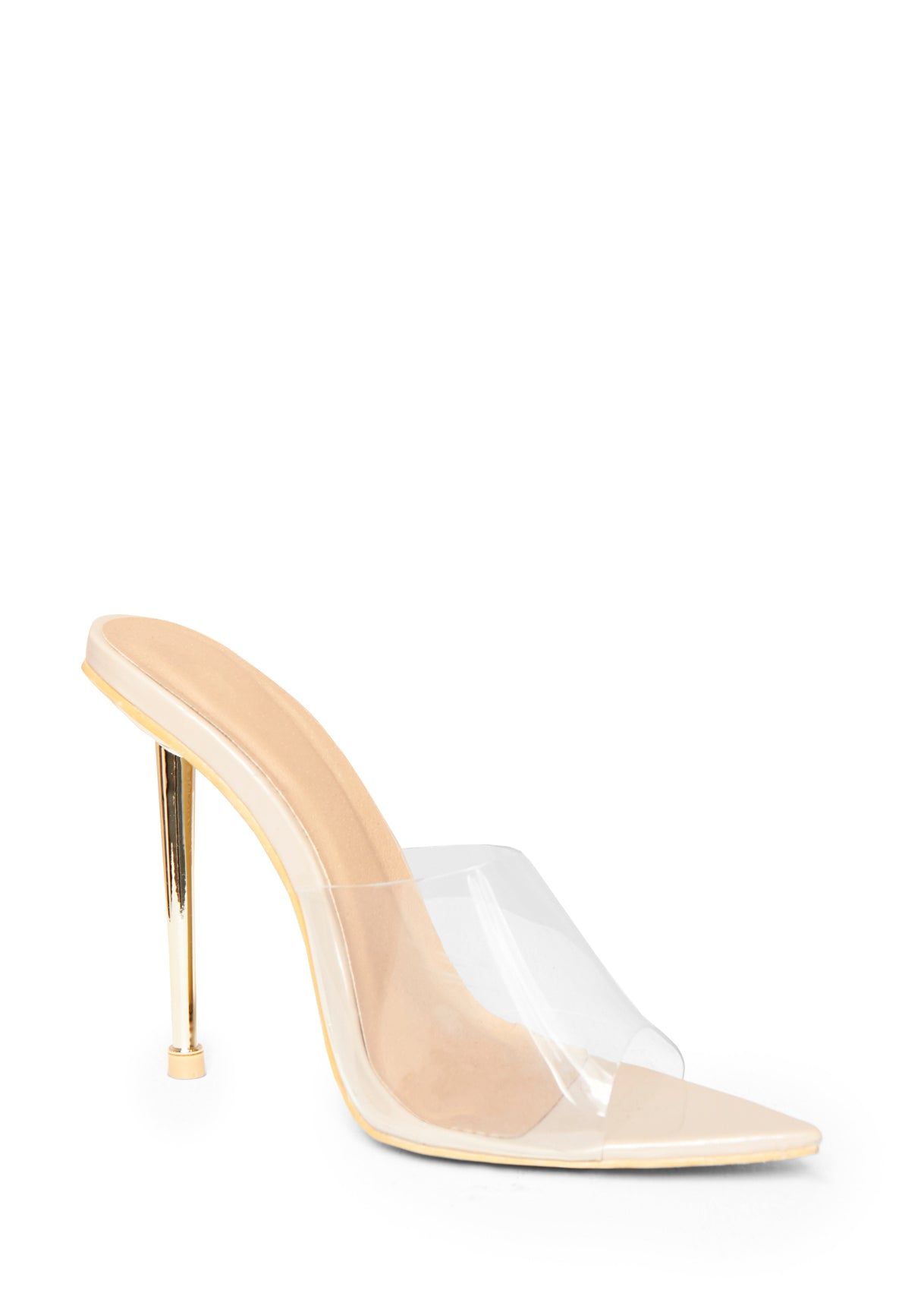 Eduina Nude Patent Perspex Open Toe Heels sold by Missy Empire product image thumbnail 3