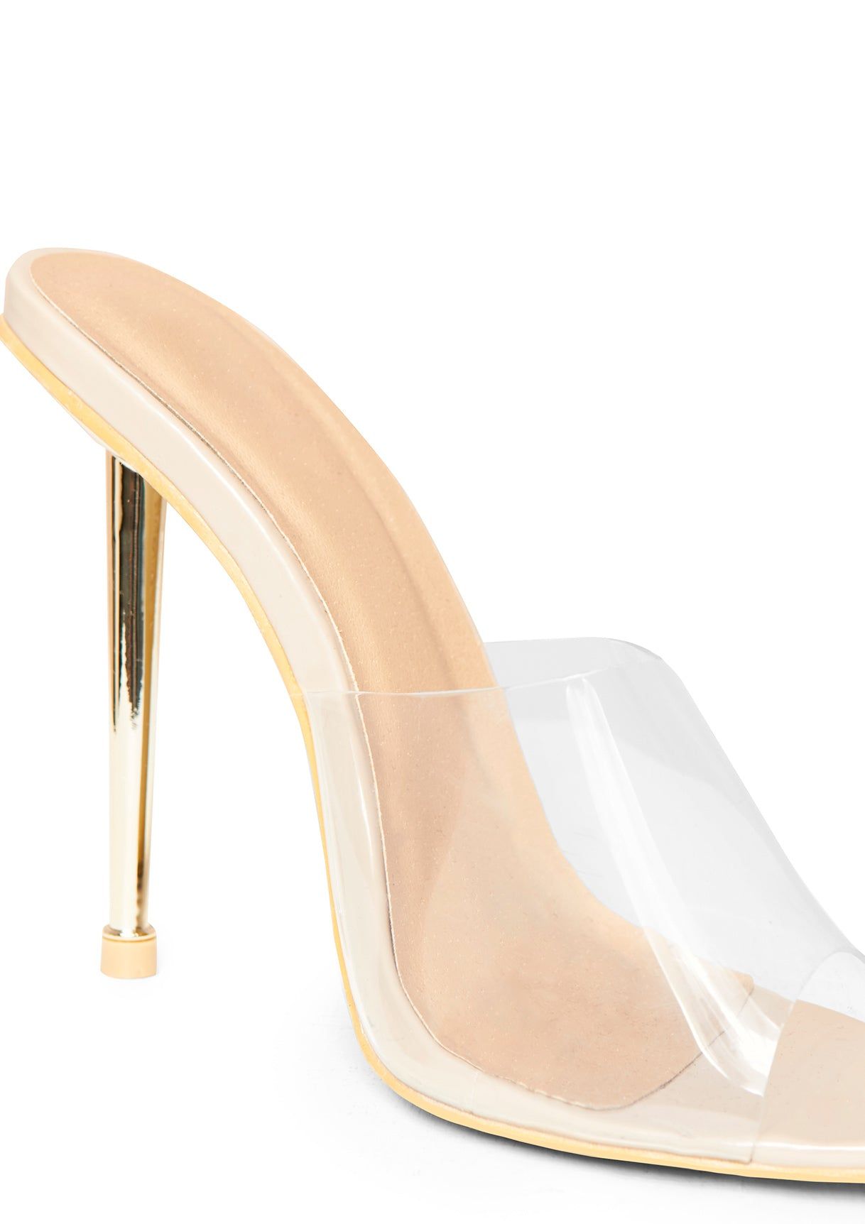 Eduina Nude Patent Perspex Open Toe Heels sold by Missy Empire product image thumbnail 2