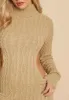 Cecilia Oatmeal Knitted Cut Out Mini Dress sold by Missy Empire