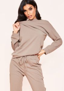 Julie Mocha Jumper Loungewear Set sold by Missy Empire
