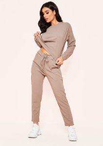 Julie Mocha Jumper Loungewear Set sold by Missy Empire