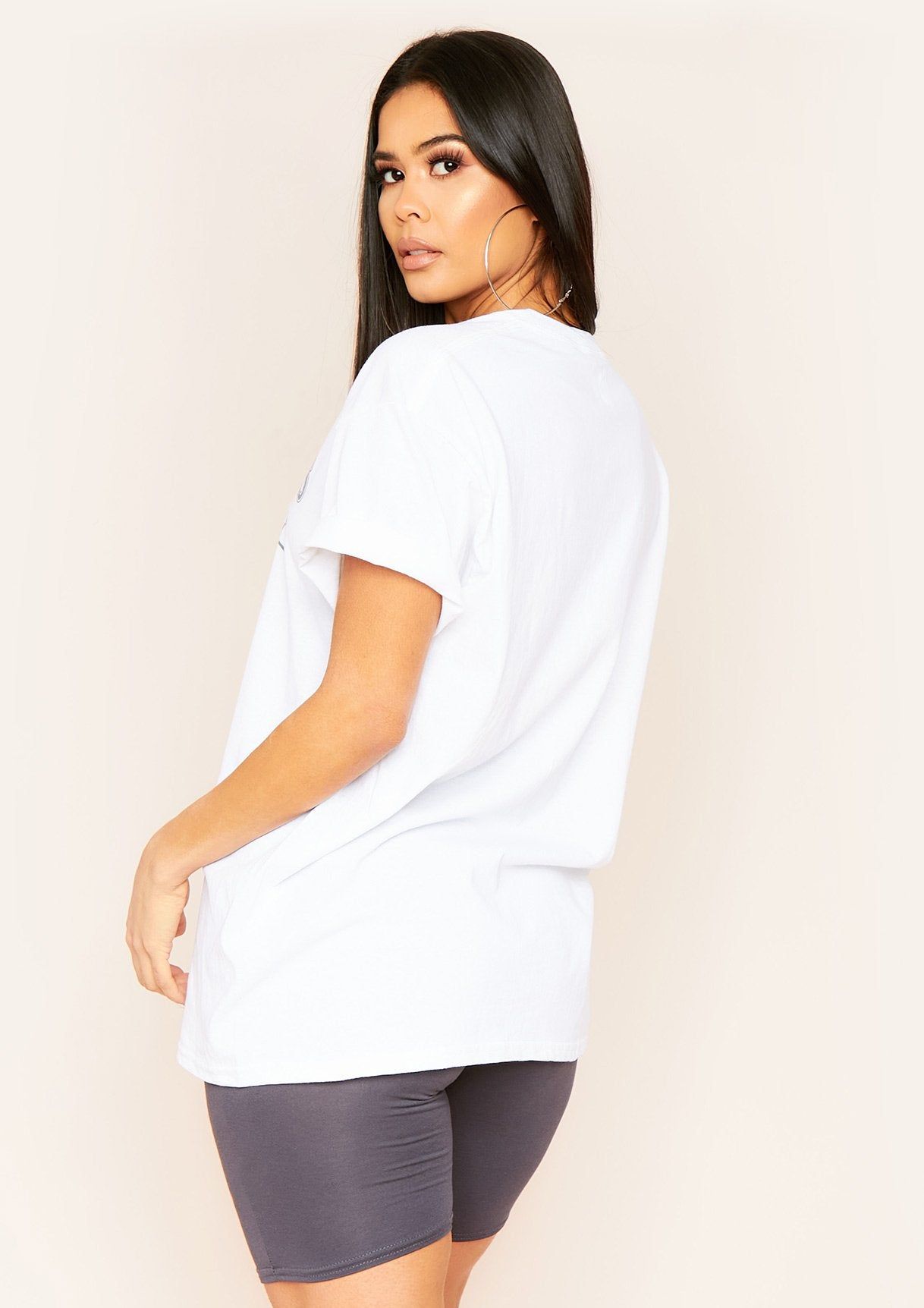 Sana White Los Angeles Slogan Graphic Oversized T-Shirt sold by Missy Empire product image thumbnail 2